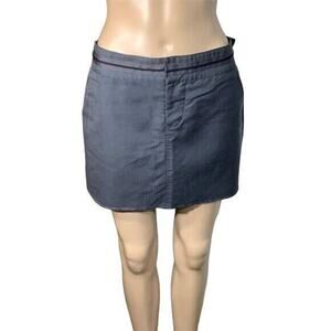 Volcom Gals Womens Mini Skirt Raw Hem Skater Straight Buckle Accent Gray Size 5